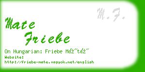 mate friebe business card